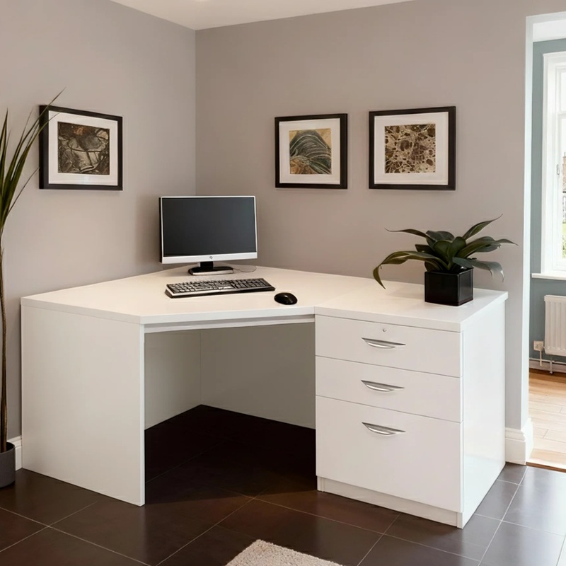 home office computer desk white