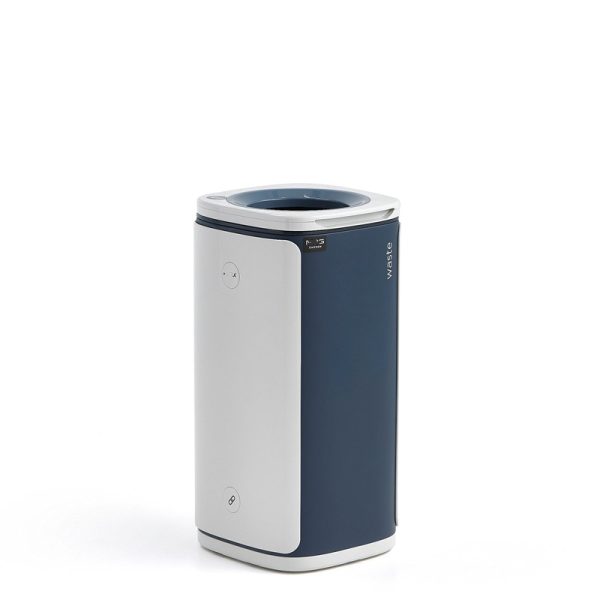 office recycling bin for general waste with blue and grey body and grey top