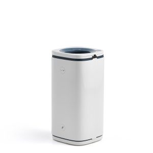 office recycling bin for general waste with blue and grey body and grey top