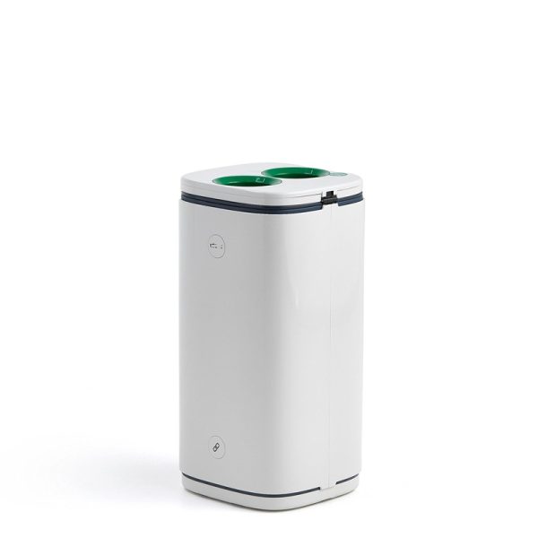 office recycling bin for glass back view