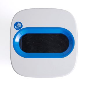office recycling bin top for paper. blue slot top