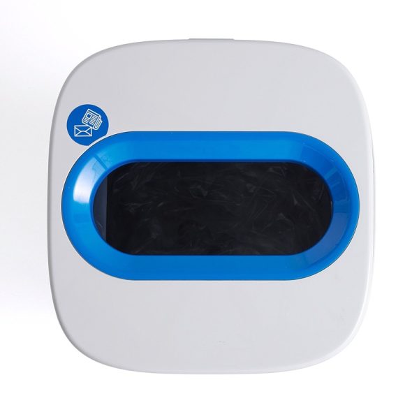 office recycling bin top for paper. blue slot top