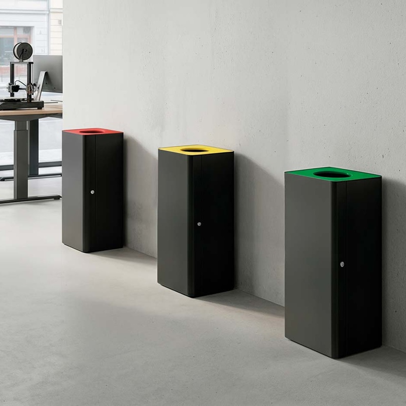 lockable office recycling bin
