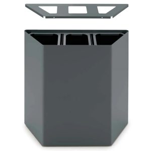 office recycling bin with top open