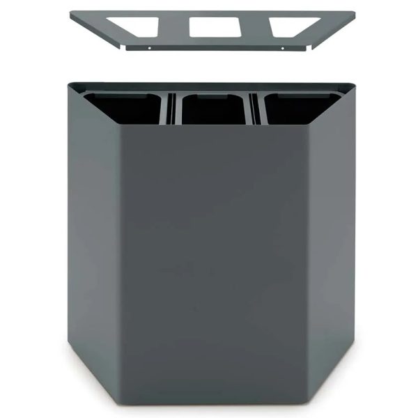 office recycling bin with top open