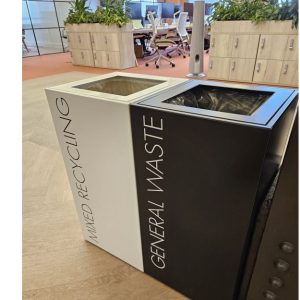 office recycling bin in office