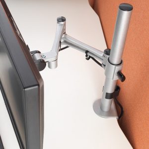 flat screen monitor arm silver clamp fix to desk