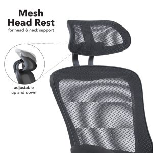 mesh office chair head rest illutration