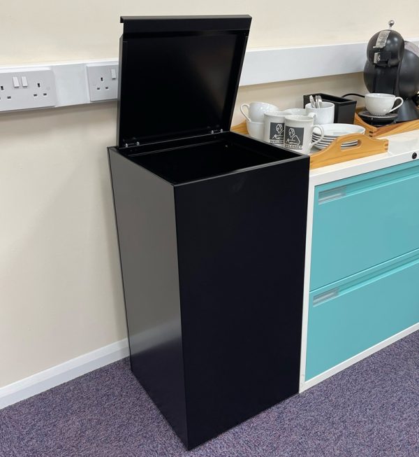Office Recycling Bin Separate Enclosed Hinged Lid With Lettering 100 litre - Image 4
