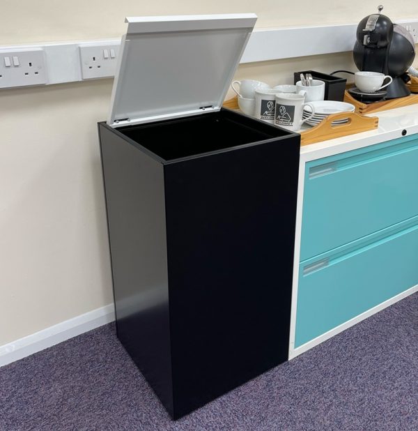 Office Recycling Bin Separate Enclosed Hinged Lid With Lettering 100 litre - Image 7
