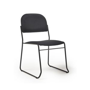 multi purpose chair with black fabric seat and black frame