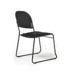 training multi purpose chair with black fabric seat and black frame back view