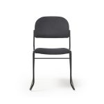multi purpose chair with black fabric seat and black frame front view