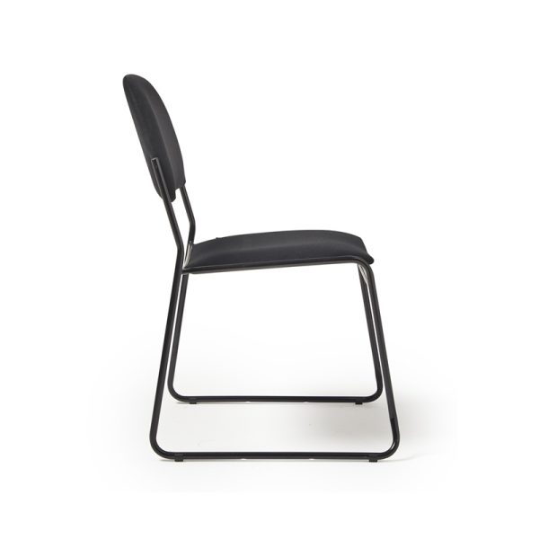 Stacking Training Chair Johnstone Black Frame Black Fabric No Arms - Image 4