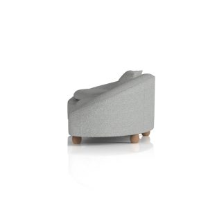 3 seater curved reception sofa in grey fabric