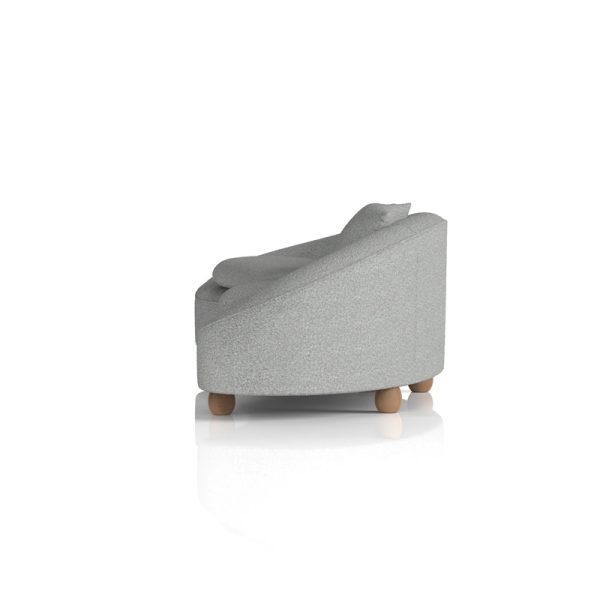 3 seater curved reception sofa in grey fabric