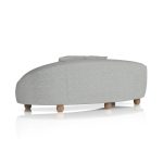 3 seater curved reception sofa in grey fabric back view