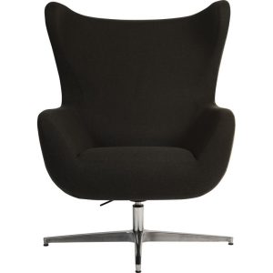 modern armchair in grey fabric front view