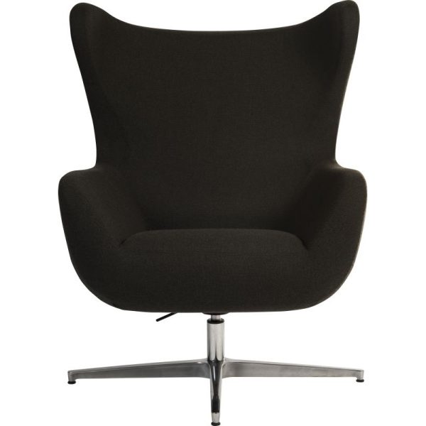 modern armchair in grey fabric front view