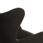 modern lounge chair in grey fabric close up