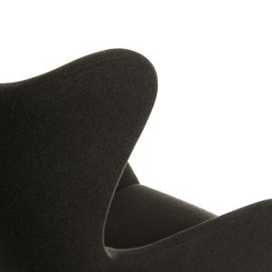 modern lounge chair in grey fabric close up