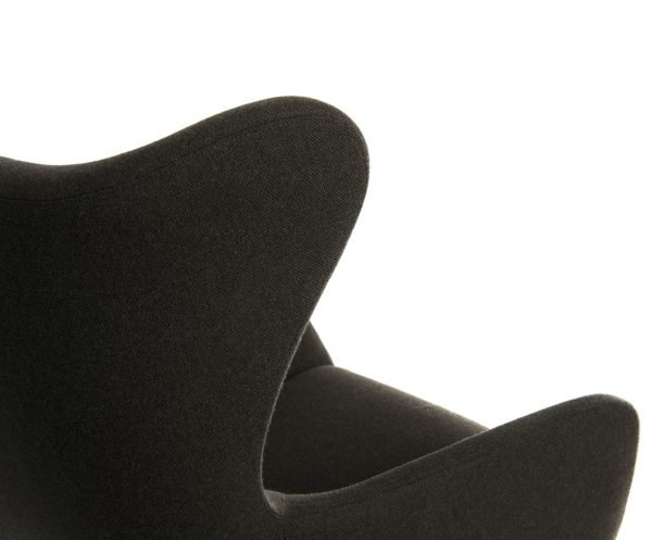 modern lounge chair in grey fabric close up