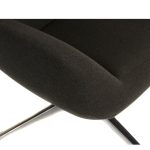modern lounge chair in grey fabric close up