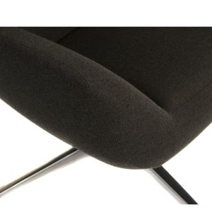 modern lounge chair in grey fabric close up