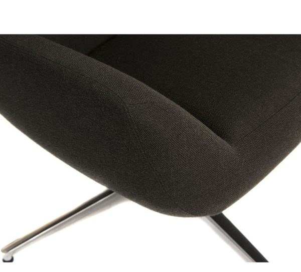 modern lounge chair in grey fabric close up