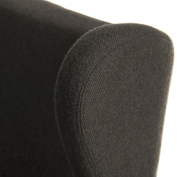 modern armchair in grey fabric close up