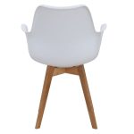 skandi cafe chair with white seat and beech frame