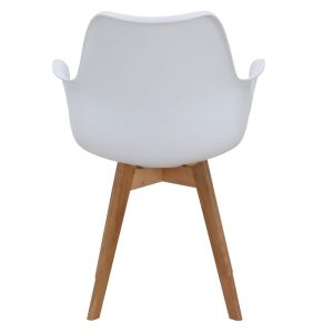 skandi cafe chair with white seat and beech frame