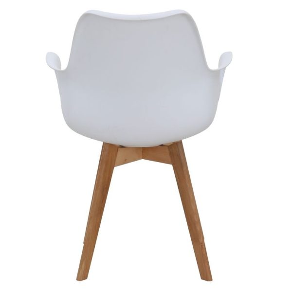 skandi cafe chair with white seat and beech frame