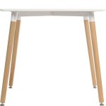 skandi style table with white table top and beech legs
