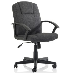 medium back executive office chair in charcoal fabric