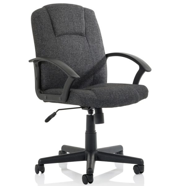 medium back executive office chair in charcoal fabric