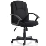 medium back executive office chair in black fabric