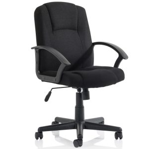 medium back executive office chair in black fabric