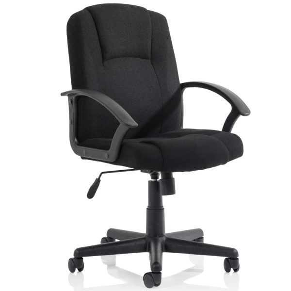 medium back executive office chair in black fabric