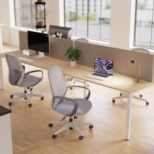 mesh back operators chair grey in office around office desks