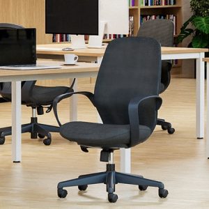 mesh back operator chair black in office