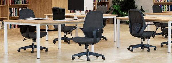 mesh back operator chair black in office