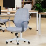 mesh back operators chair grey in office