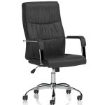 black executive office chair with chrome 5 star base