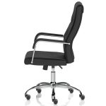 black executive office chair with chrome base side view