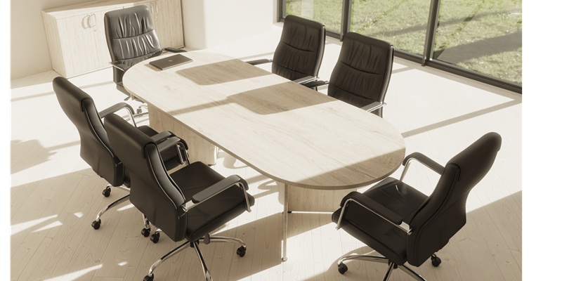 black executive office chair around boardroom table