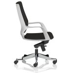 executive office chair in black fabric side view