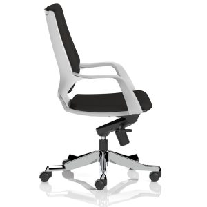 executive office chair in black fabric side view