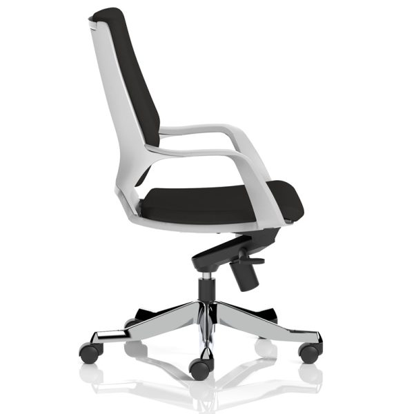 executive office chair in black fabric side view
