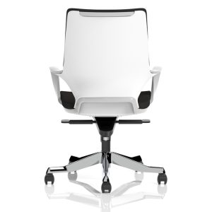 executive office chair in black fabric back view